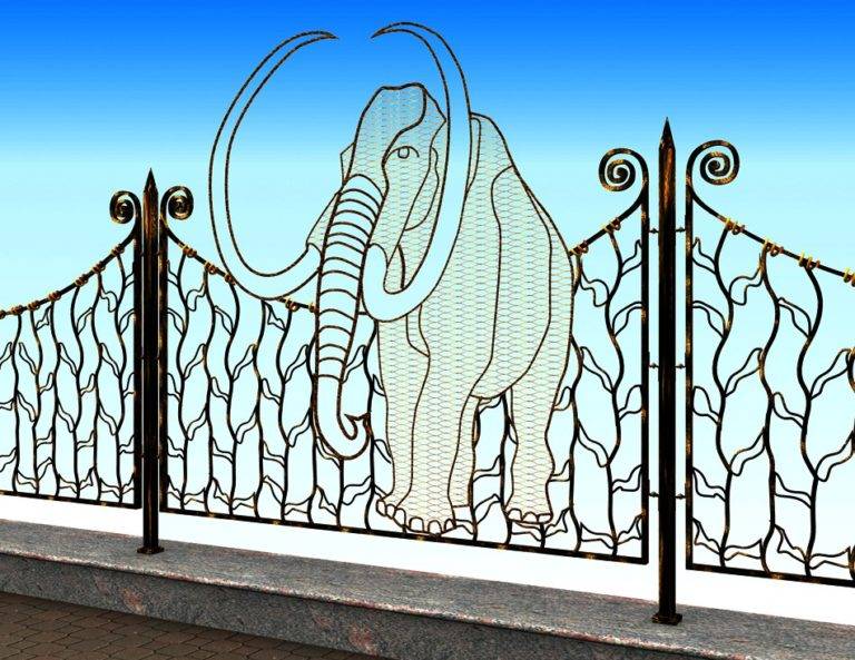 wrought iron art fence B-001
