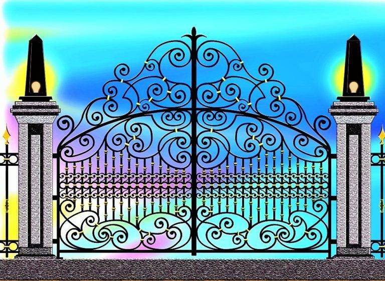 wrought iron gate C -001
