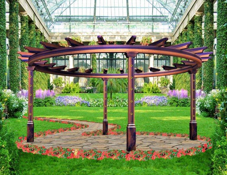 wrought iron pergola J - 001