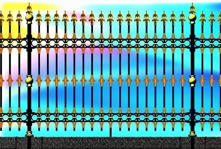 wrought iron picket fence