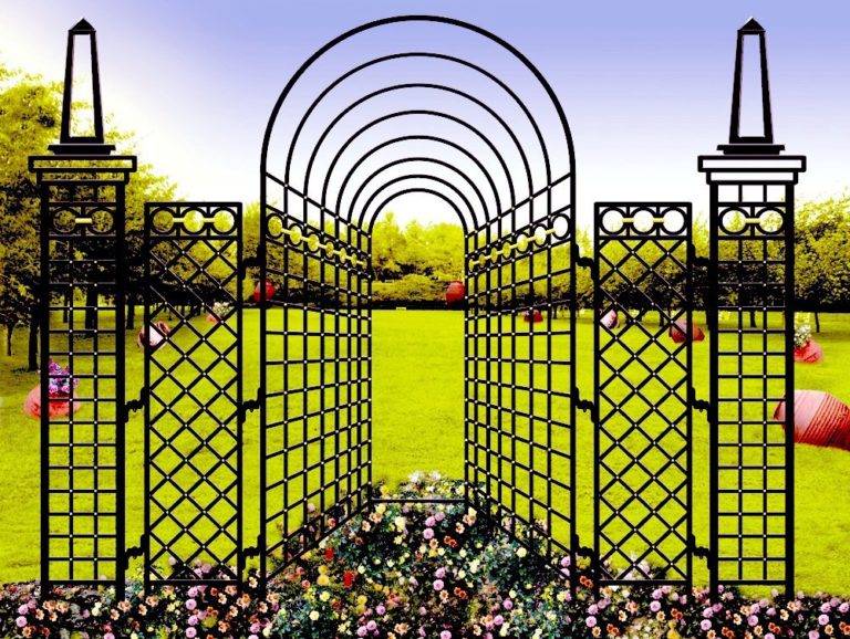 wrought iron trellis.obelisk. H -001