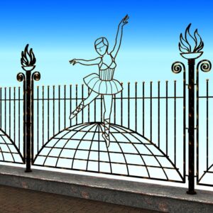 Iron art fence B-045