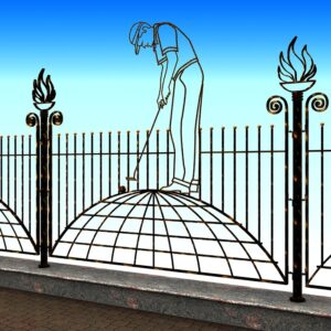 Iron art fence B-038