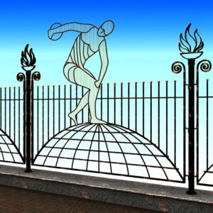 Iron art fence B-039