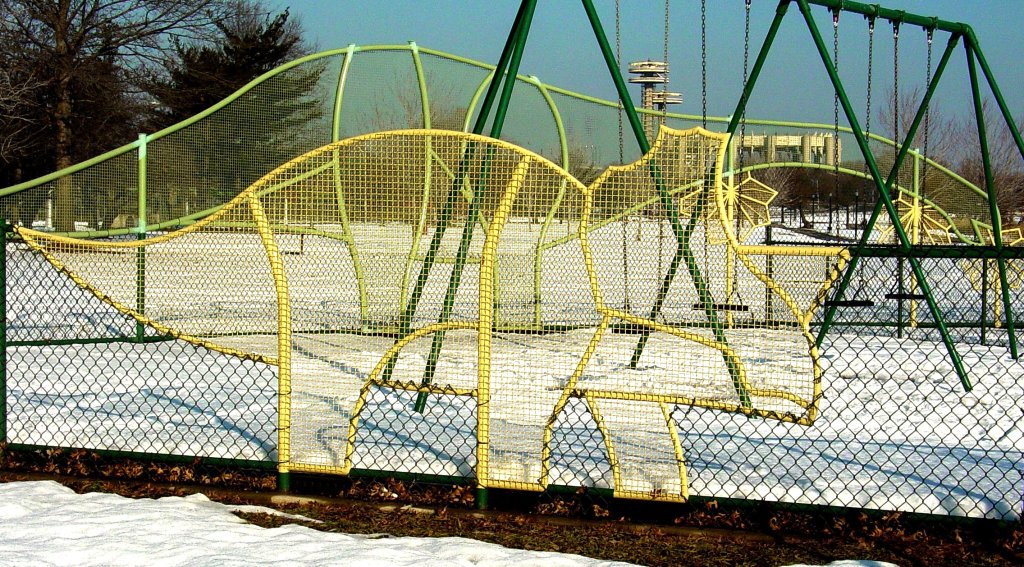Animal art fence in a New York playground