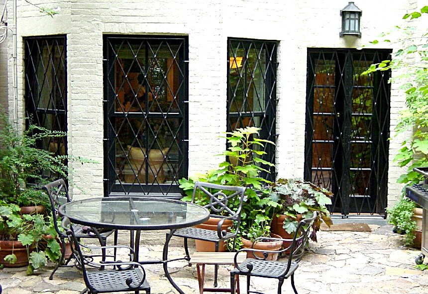 A courtyard with every opening guarded