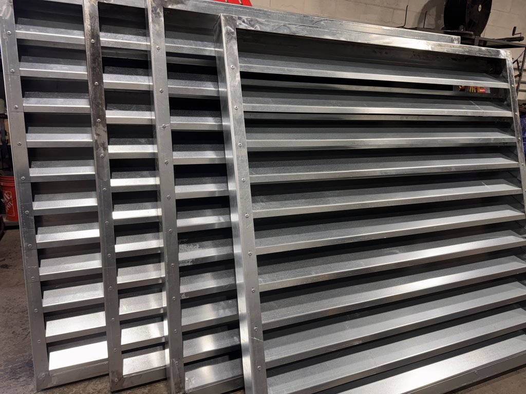 Finished louvre panels ready to ship