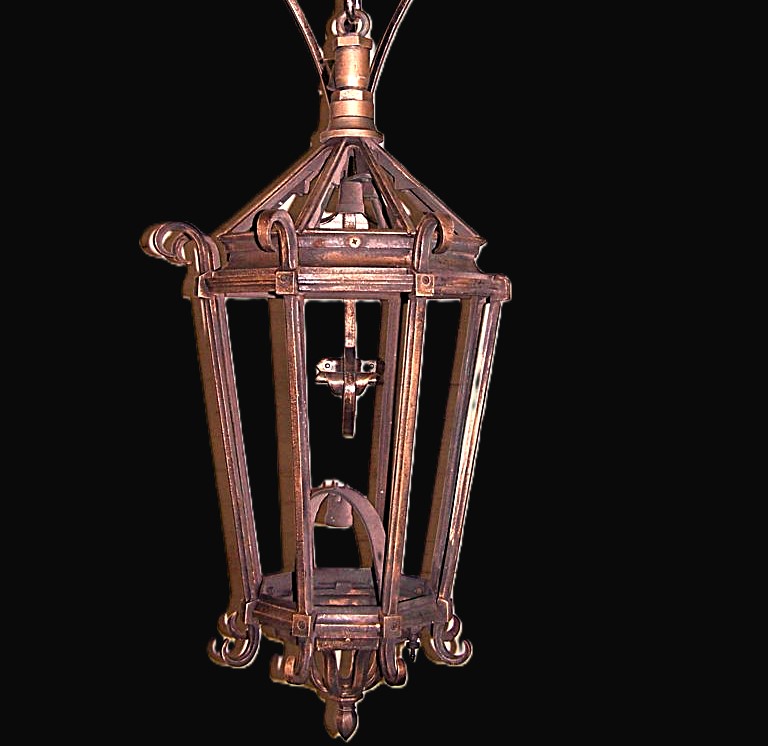 Cast bronze hanging lantern
