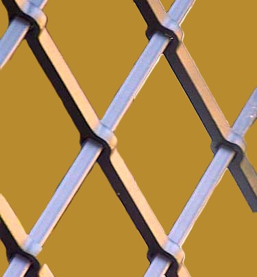 Architectural iron ornamental security grille F-610-B — SQ iron bar diamond bar grille